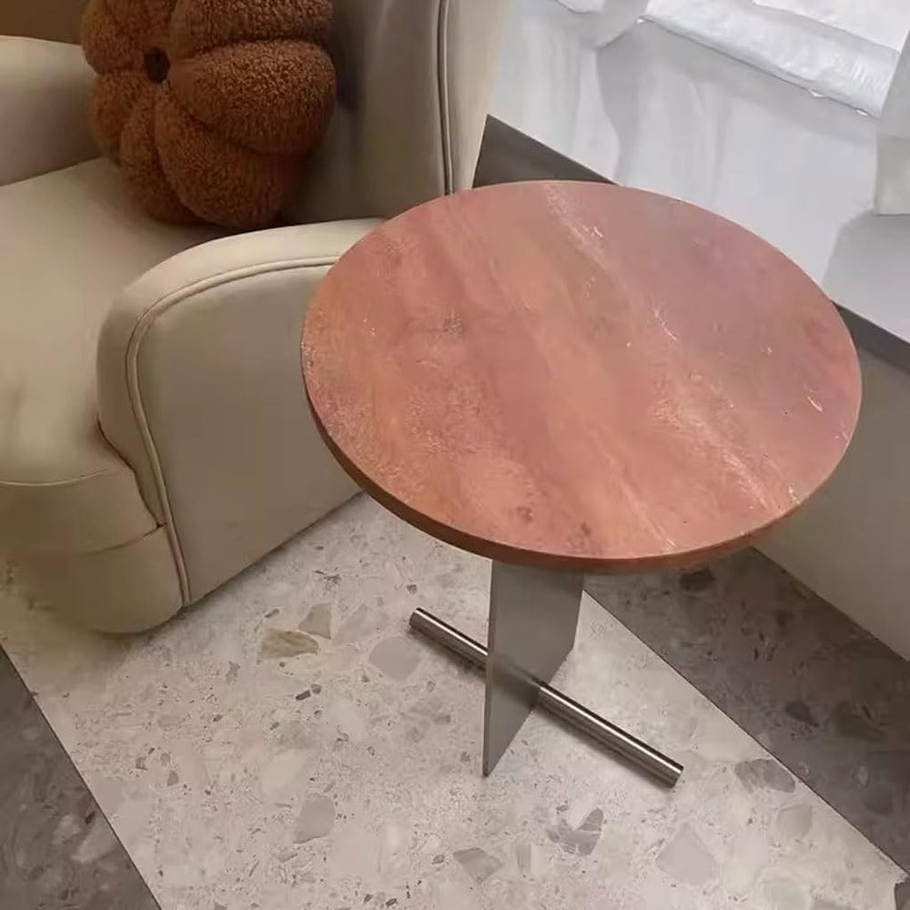 Rustic Side Table Living Room Home Travertine Sofa Side Table Simple Artistic...