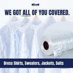 Plasticplace Clear Garment Bags, Protect Clothes from Dust, Dirt, Wrinkles, & Damage, Perfect for Dresses, Dry Cleaning, Storage, & Travel - Zippered, Made in USA 240 Count, 72" X 21" X 7"