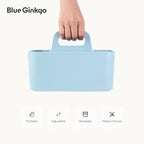 BLUE GINKGO Stackable Organizer Caddy – Korean-Made Portable Tote for Bathroom, Office, Crafts, or School Supplies (Rectangle, Blue)