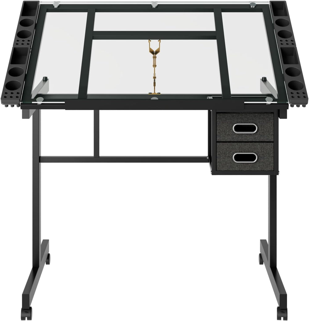 Rolling Drafting Table on Wheels, Painting Table Art Craft Desk Crafting Tabl...