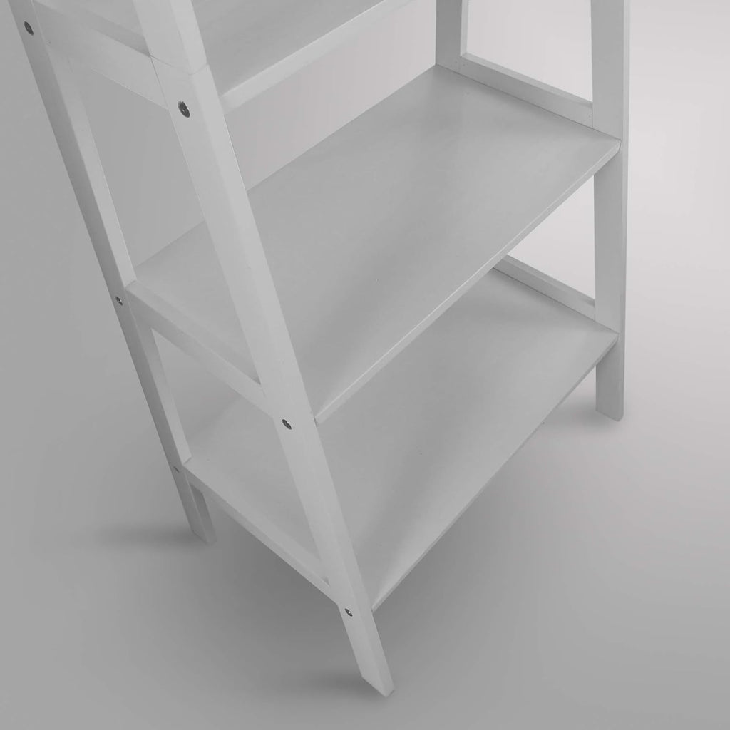 Casual Home 100% Solid Wood 5-Shelf Ladder Bookcase, Standard, 72"H, White