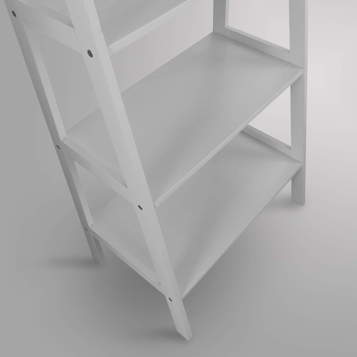 Casual Home 100% Solid Wood 5-Shelf Ladder Bookcase, Standard, 72"H, White