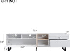 Bellemave TV Stand for TVs up to 80", Modern Entertainment Center with Cabinets, Drawers & Open Shelves, Wooden Media Console with Storage for Living Room, Bedroom & Home Theatre (White)