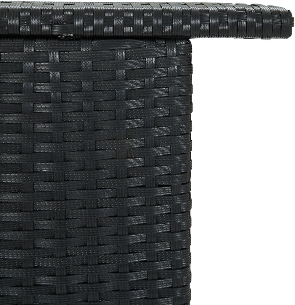 vidaXL Black Patio Bar Table | Modern Design | Weather- | Lightweight & Durable | Poly Rattan Powder-Coated Steel Frame | Dimensions: 47.2"x21.7"x43.3"