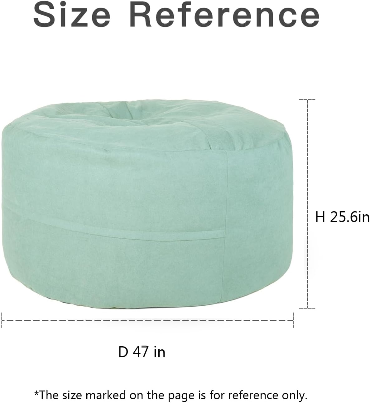 YuppieLife 4FT Replacement Bean Bag Cover, Large Sofa Cover, Light Blue | No Filler, Fill with foam/beans, 300gsm canvas, Sturdy & breathable, Wide opening, Machine washable