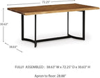 Signature Design by Ashley Fortmaine Contemporary Dining Table with Natural Live Edge, Light Brown & Black