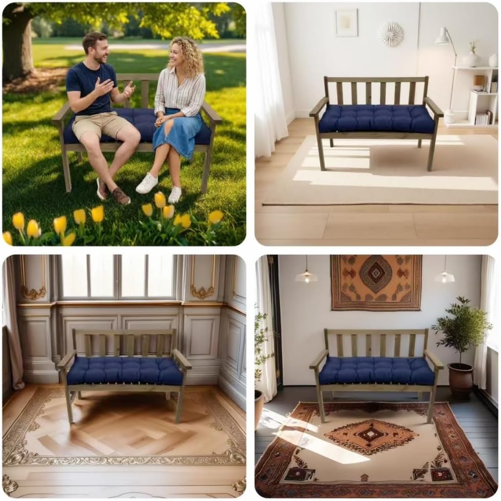 Waterproof Indoor/Outdoor Bench Cushion, Garden Loveseat Cushion, Swing Seat ...