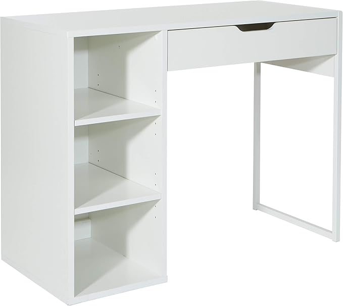 OSP Home Furnishings Ravel 40-Inch Wide Writing Desk, White