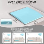 Couch Cushion Support for Sagging Seat – 3 Pack 20x20x3.15 Inch Sofa Cushion Board Saver & Replacement Insert for Saggy Couch or Chair, Quick No-Tool Install with 40D Memory Foam