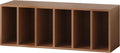 IOTXY DIY Modular Cube Bookcase - CubeXY Customizable Stackable Expandable Basic Shelving Units, 6-Cube Wooden Open Bookshelf with Removable Shelves for Books Organizer, Walnut