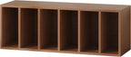 IOTXY DIY Modular Cube Bookcase - CubeXY Customizable Stackable Expandable Basic Shelving Units, 6-Cube Wooden Open Bookshelf with Removable Shelves for Books Organizer, Walnut