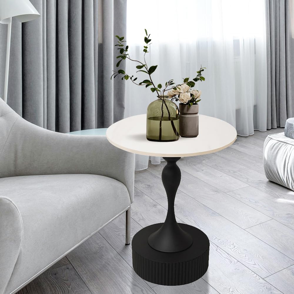 Side Table with Marble Top Metal End Table Modern Sofa Side End Table Coffee ...