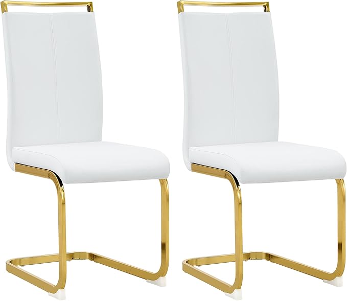 AZmac Modern Leather Dining Chairs Set of 2,Armless Kitchen Chairs,Dining Roo...