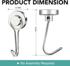 MIKEDE 12 Pack Magnetic Hooks, 40LB Heavy Duty Neodymium Magnet Hooks, Strong Magnetic Swivel Hooks for Hanging, Magnets with Hook Magnetic Metal Hanger for Fridge, Toolbox, Storage