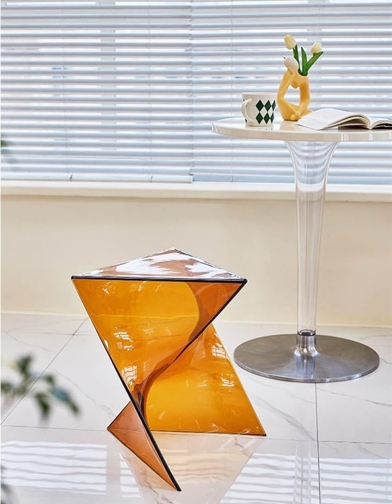 Modern Acrylic Coffee Table, Stackable End Tables Living Room, Clear Plastic ...