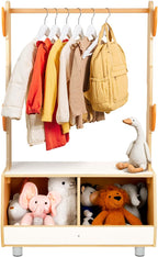 OOOK Tree Kids Dress Up Rack and Costume Organizer Center with Storage | Dress Up Storage for Toddlers, Suitable for Children's Room, Living Room, Playroom and Daycare Centers