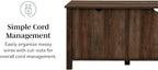 Walker Edison Portsmouth Classic 2 Glass Door TV Stand for TVs up to 80 Inches, 70 Inch, Dark Walnut