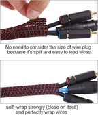 Alex Tech 25ft - 1 inch Cord Protector Wire Loom Tubing Cable Sleeve Split Sleeving For USB Cable Power Cord Audio Video Cable – Protect Cat From Chewing Cords - Blackred