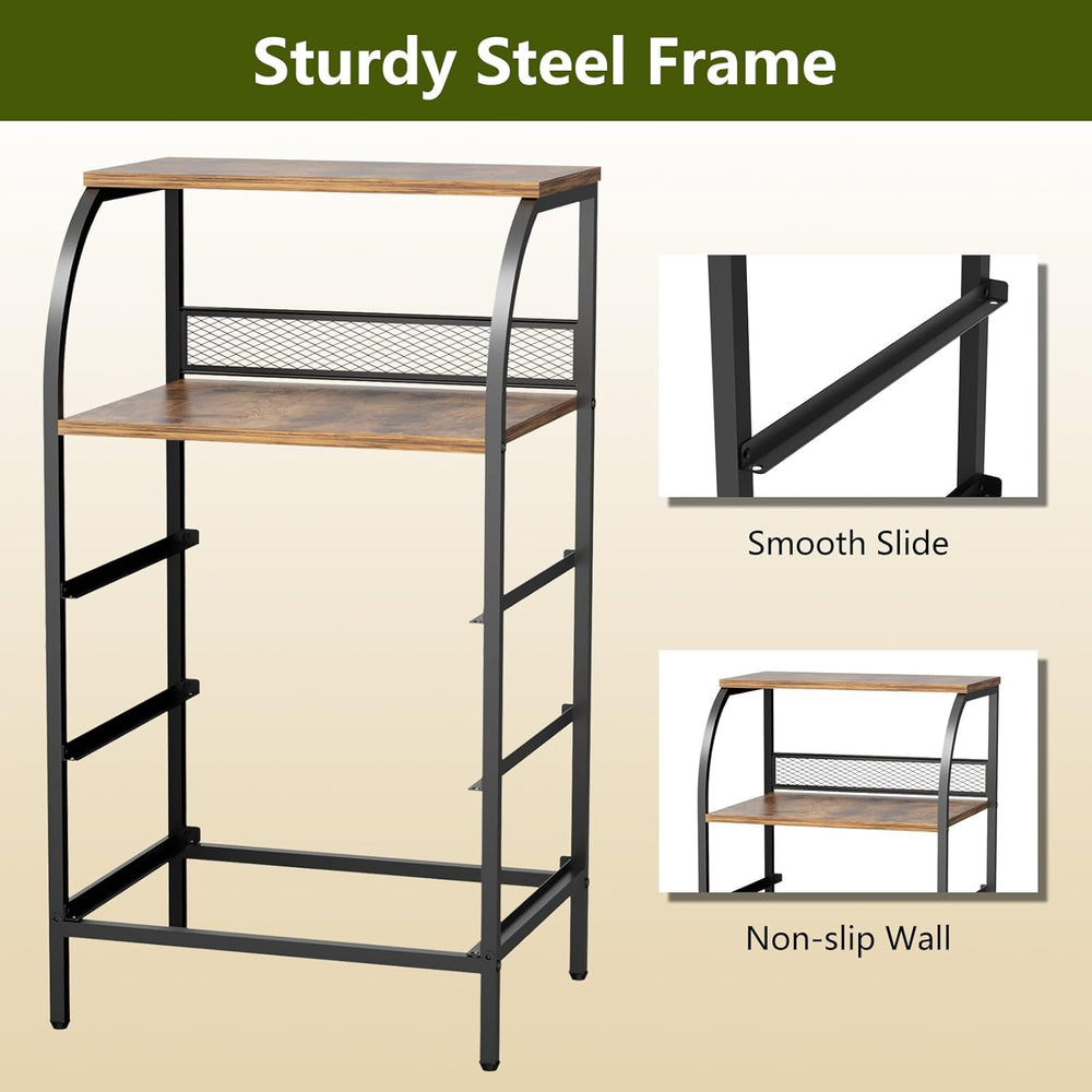 Night Stand Set 2, Tall Nightstand with 3 Fabric Drawers, Bedside Table with ...