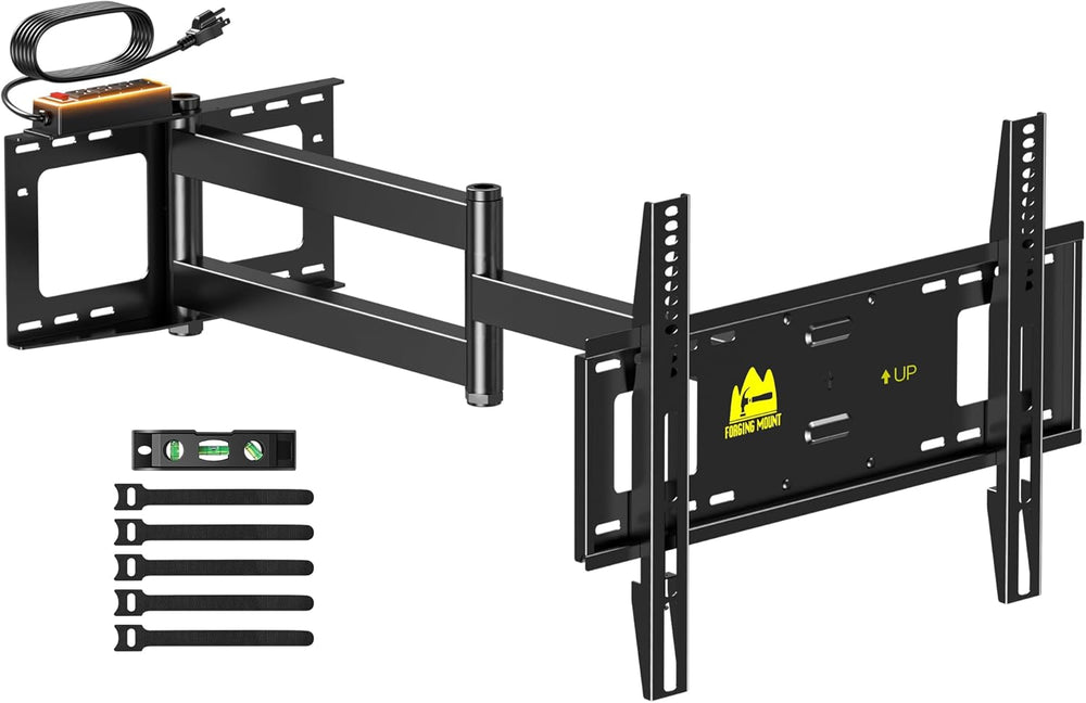 FORGING MOUNT Long Arm TV Wall Mount with Power Strip for 42–80 inch TVs | Fu...