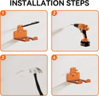 Garage Storage Trimmer Rack, Weed Whackers Holder Organizer Garden Power Tool Hanger Wall Mounted for Garage Trimmer, Hedge Trimmer, Grass Trimmer, Garden Tools,2 Packs(Orange)