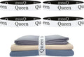 4 Pieces Bed Sheet Organizer Bands, Sheet Organizers and Storage Label Bands, Sheet Label for Bedding, Sheets Organizer for Closet,Sheet Keepers Linen Labels Bedding Bands (4Pcs Queen)