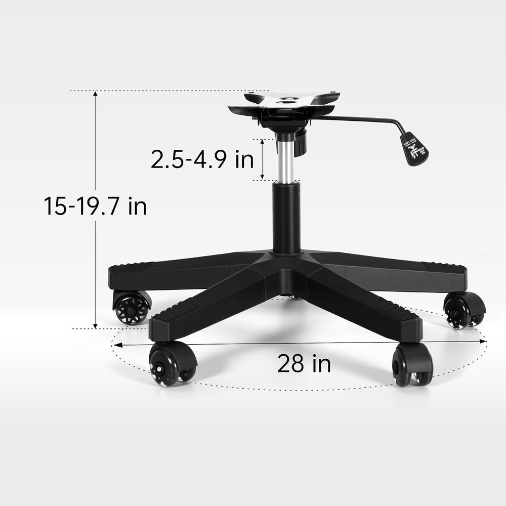 Frassie Gaming Chair Base Replacement Set with Plate Cylinder Wheels Black | ...