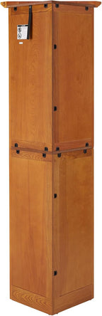 4-Tier 72" Tall Corner Pantry Cabinet with 8 Doors, Large Storage Organizer for Kitchen, Living Room, Bathroom & Farmhouse Decor (Oak)