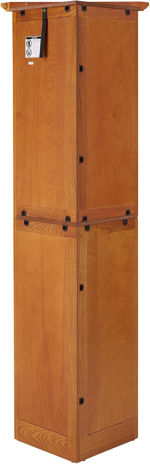 4-Tier 72" Tall Corner Pantry Cabinet with 8 Doors, Large Storage Organizer for Kitchen, Living Room, Bathroom & Farmhouse Decor (Oak)