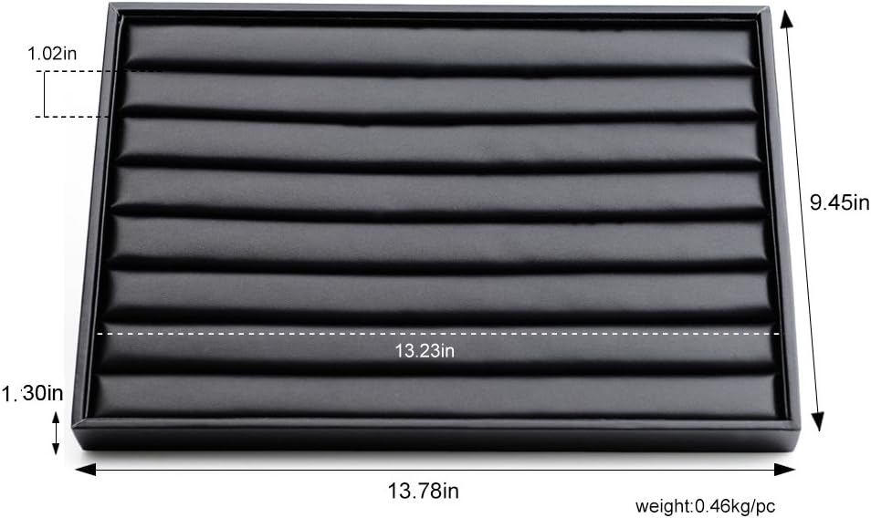 Ring Display Tray Black Jewelry Organizer Tray PU Leather Ring Earrings Display Organizer Tray