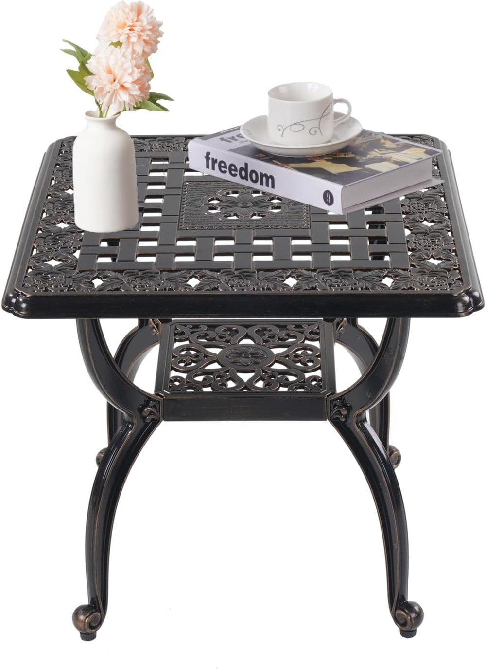 Cast Aluminum Outdoor Side Table,Small Patio Table,Outdoor Coffee Tables for ...