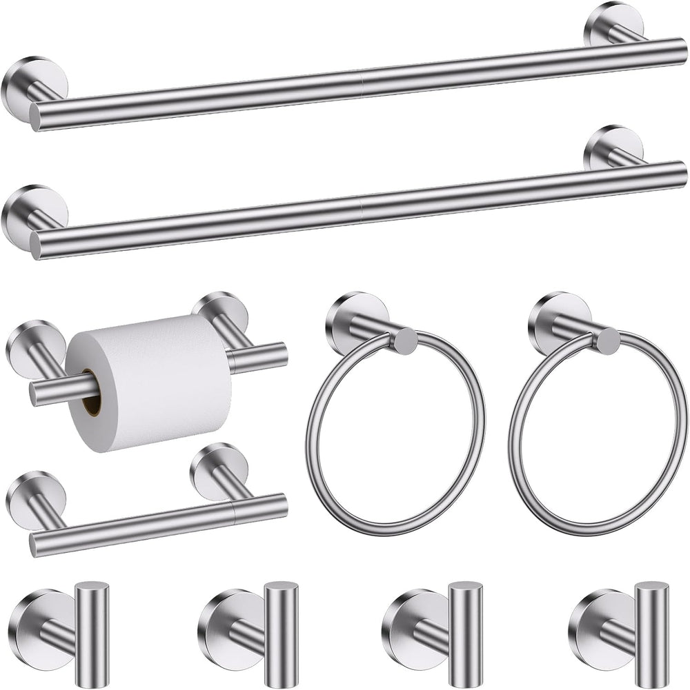 Brushed Nickel Towel Bar Bathroom Hardware Accessories Set, 10 Pieces Upgrade...
