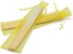 OLILLY – 50 Yellow Organza Bags – Size 10.2 × 2.4 in – Perfect for Long Items (Fans, Pens, etc.)