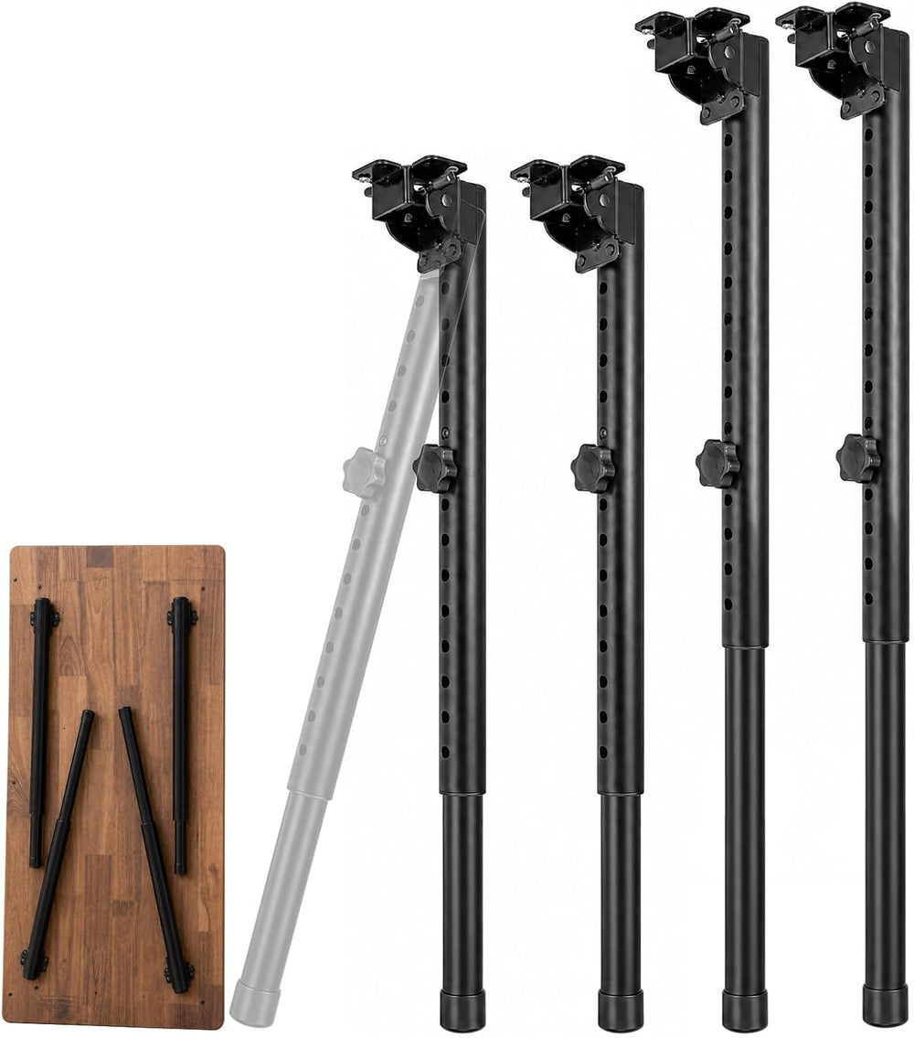 Benbuoo Folding Adjustable Table Legs 21 to 35 inch, Metal Telescopic Storage...