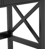 ChooChoo Home Office Desk Writing Computer Table Modern Design Black Desk with Drawers, Makeup Vanity Table