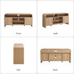 TV Stand for TVs Up to 65'' - [Unique Curved Profile, FSC-Certified Wooden Board] Entertainment Center with Adjustable Shelves and Storage Cabinet Modern Media Console for Living Room