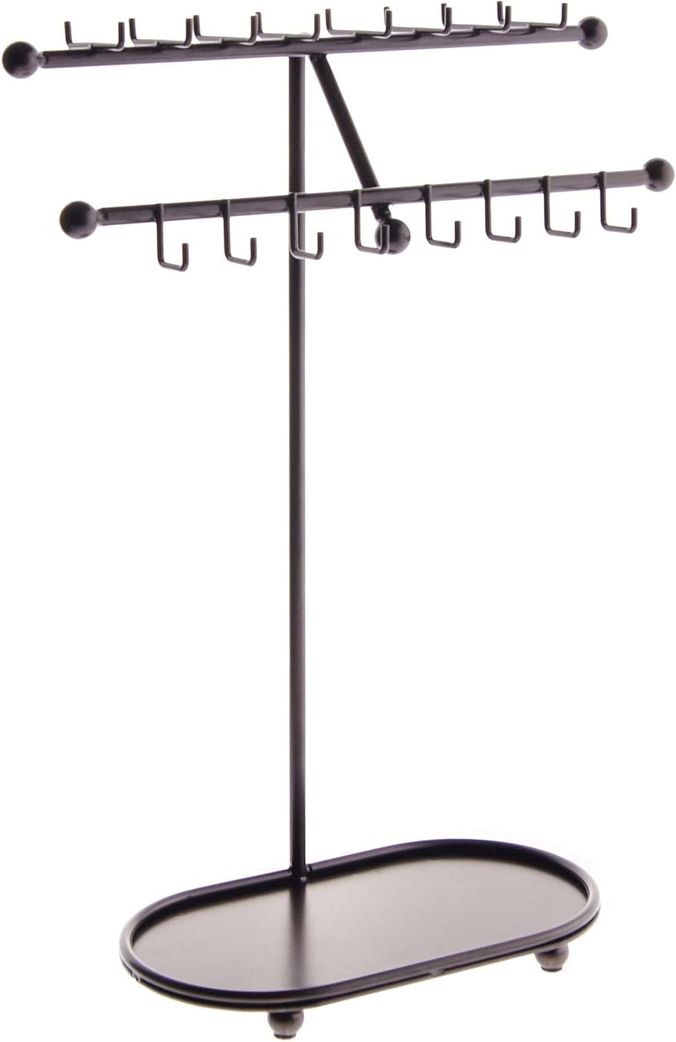 Angelynn's Sturdy Extra Long Necklace Holder Organizer Tall Tabletop Pendant Display Stand, Freestanding Large Capacity Jewelry Tree, Sharisa Rubbed Bronze 11 3/4" Wide x 16 1/2" Tall