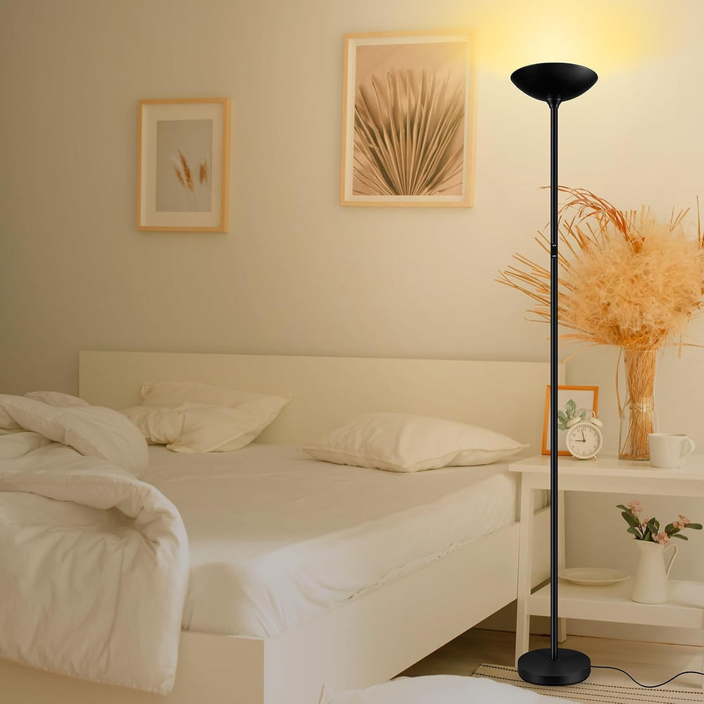 Stepless Dimmable Floor Lamp,30W 3000LM Super Bright LED Torchiere Floor Lamp...