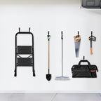 KURUI Large Metal Wall Hooks for Hanging Living Room/Bedroom/Garage, 14Pcs Garage Organization and Storage Heavy Duty Hook for Tool Coat Backpack Bag, 40 LB Black Wall Mount Hanges for Outdoor Indoor