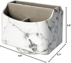 UnionBasic Rotating Desk Organizer, 360 Degree Desk Spinning Caddy, Desktop TV Guide/Mail/Media/Remote Controller Holder Organizer,Marble White