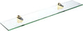 Spancraft Glass H-6x33-Brass Heron Glass Shelf, Brass, 6" x 33"