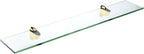 Spancraft Glass H-8x42-Brass Heron Glass Shelf, Brass, 8" x 42"