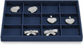 12 Grids Jewelry Tray Bracelet Tray Bangle Tray Microfiber Jewelry Display Tray Stackable Jewelry Trays for Bracelet Bangle Holder Watch Earring Brooches Display Tray (Blue)