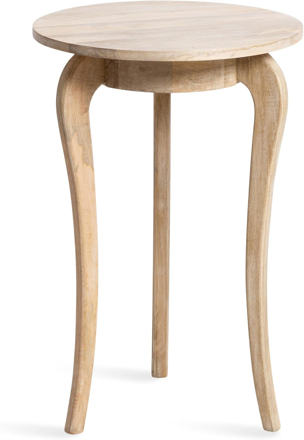 Kate and Laurel Mariona Coastal Round Mango Wood Side Table, 16 x 16 x 24, Li...