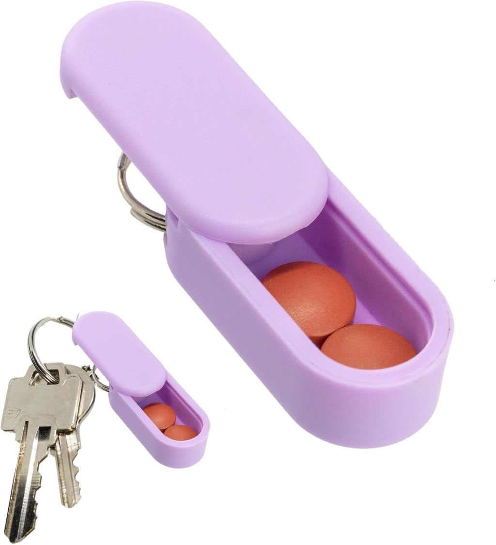 Keychain Pill Holder Single Pack – Lightweight Magnetic Pill Organizer for Daily Medication Storage, Portable Micro Pill Case for Travel, Durable and Discreet (Lavender)