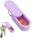 Keychain Pill Holder Single Pack – Lightweight Magnetic Pill Organizer for Daily Medication Storage, Portable Micro Pill Case for Travel, Durable and Discreet (Lavender)