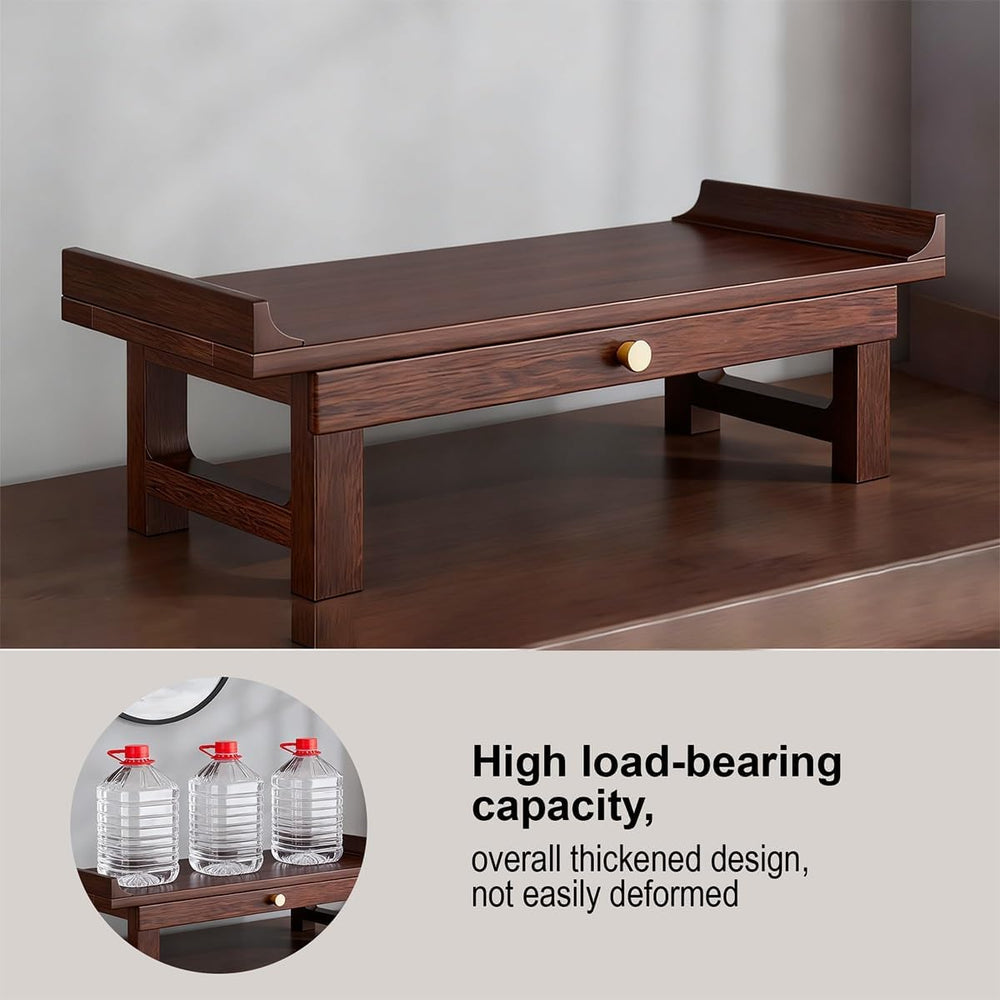Personal Prayer Shrine Desk, Chinese Style Floor Shrine Stand with Retractabl...