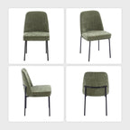 COLAMY Dining Chairs Set of 4, Modern Dining Chairs, Fabric Upholstered Dining Chairs, Kitchen Chairs with Curved Back and Metal Legs for Dining Room Kitchen Restaurant, Green