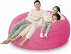 Bean Bag Chair Cover (No Filler), 6ft Fluffy Washable Large Bean Bag Chairs Cover for Adults for Living Room Bedroom Furniture