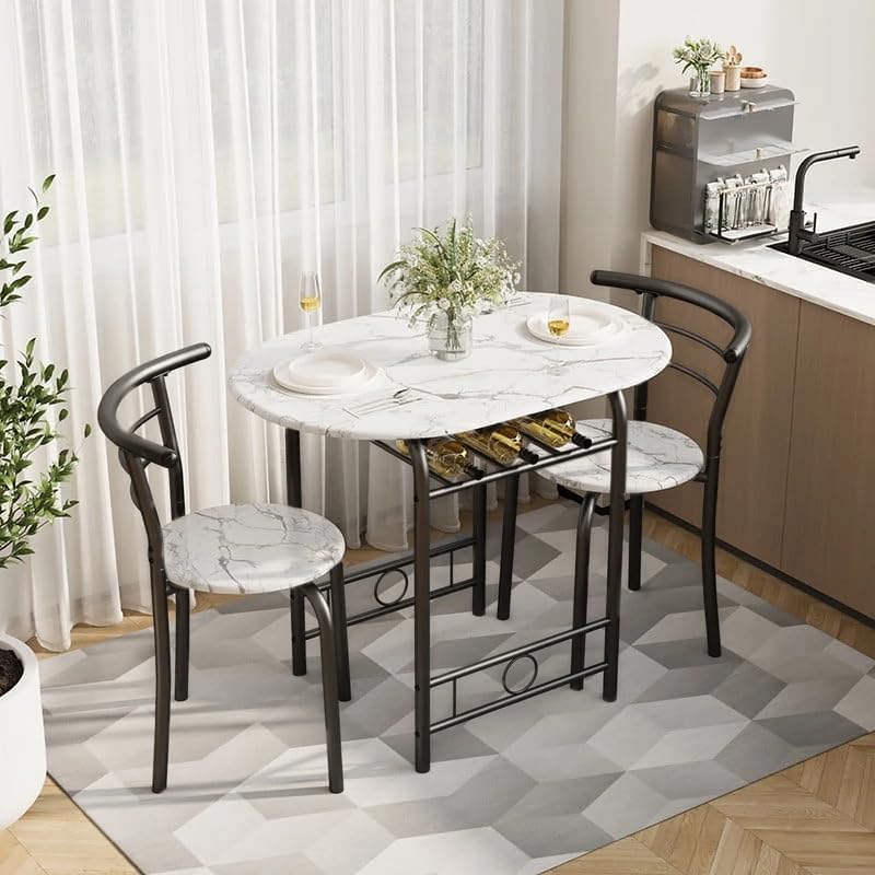 Shahoo 3-Piece Dining Table Set for 2, Kitchen Breakfast Nook Set